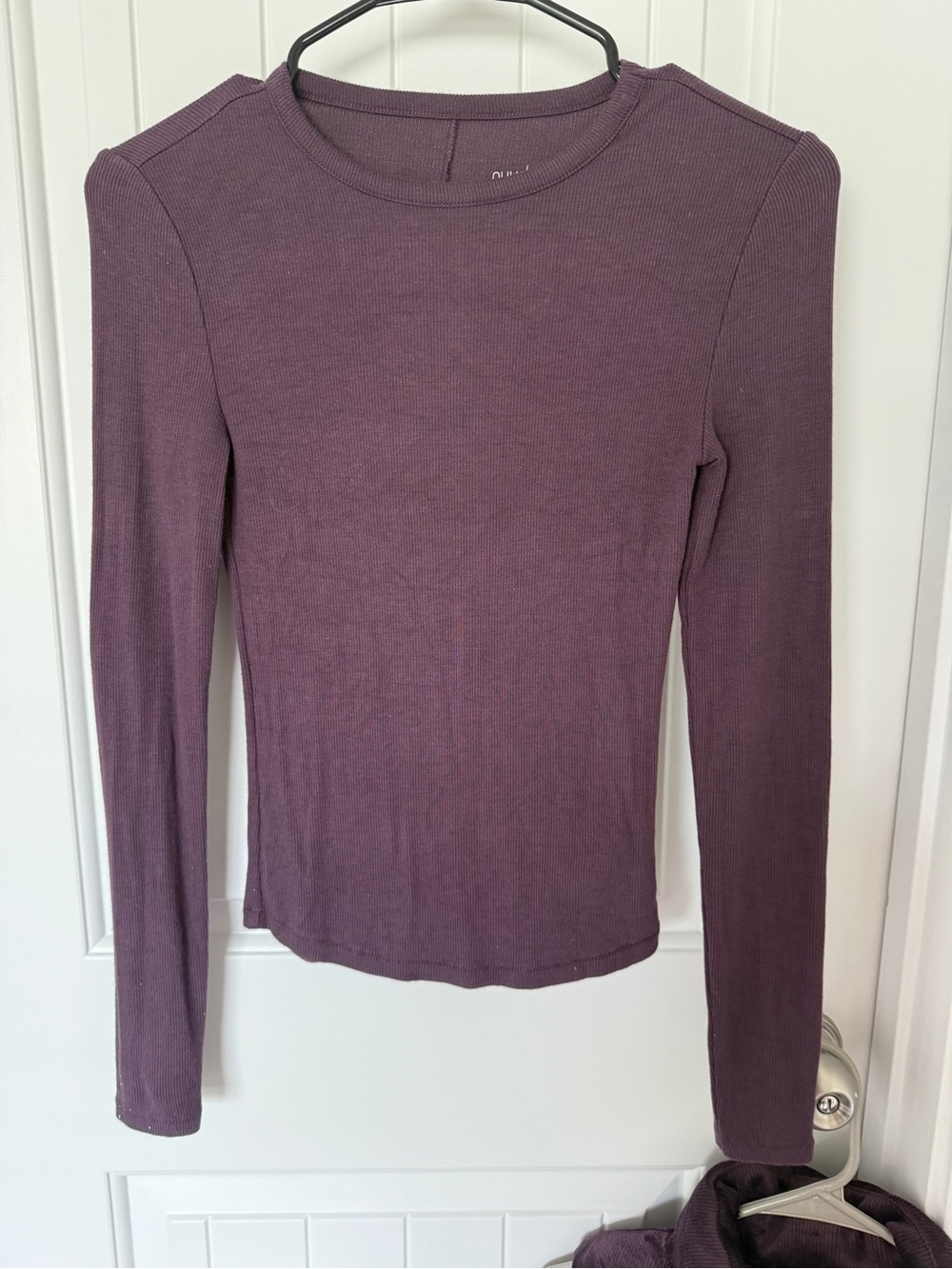 nuuds slinky rib long sleeve sz XS plum